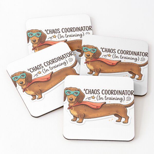 Item preview, Chaos Coordinator In Training Funny Dachshund Dog Sticker designed and sold by Herodestroyer.