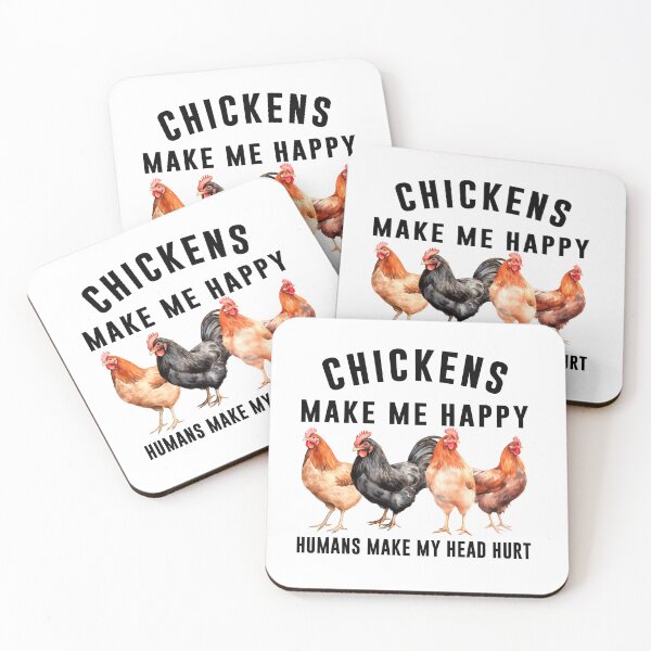 Item preview, CHICKENS MAKE ME HAPPY HUMANS MAKE MY HEAD HURT, Hilarious Chicken Adorable Gift for Fellow Chicken Enthusiasts designed and sold by aponwao.