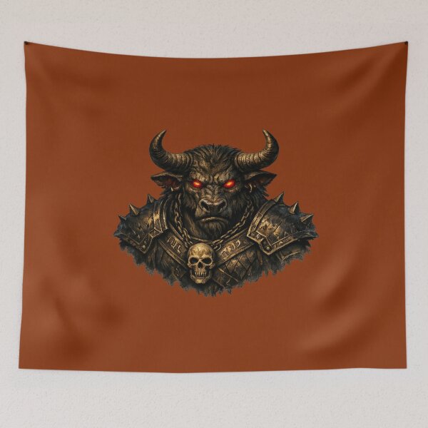 Item preview, Dark Fantasy Minotaur Warrior – Grim Mythic Design designed and sold by LegendQuarter.