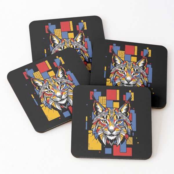 Item preview, Funny Lynx Colorful Blocks Geometric Art Boys Girls Kids designed and sold by FurryHavenPH.