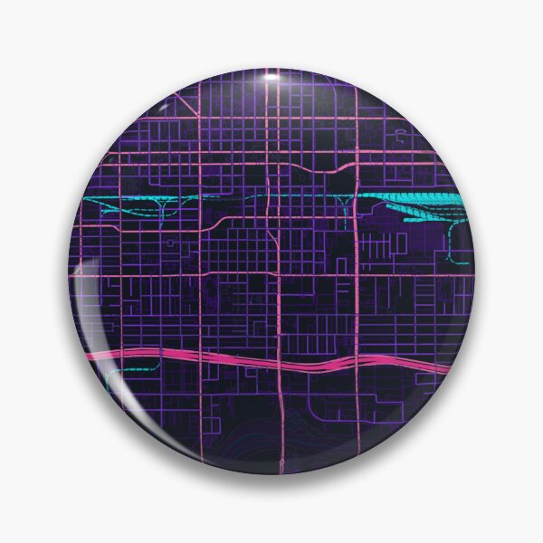 Item preview, Phoenix Neon Street Map Poster, Purple Blue Arizona Wall Art designed and sold by LASTIQUE-dd.