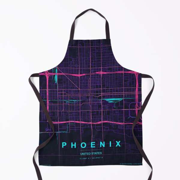 Item preview, Phoenix Neon Street Map Poster, Purple Blue Arizona Wall Art designed and sold by LASTIQUE-dd.