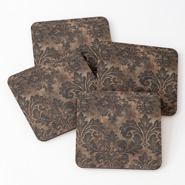 Item preview, Deep Brown Damask on Corroded Steel designed and sold by Piotrek0001.