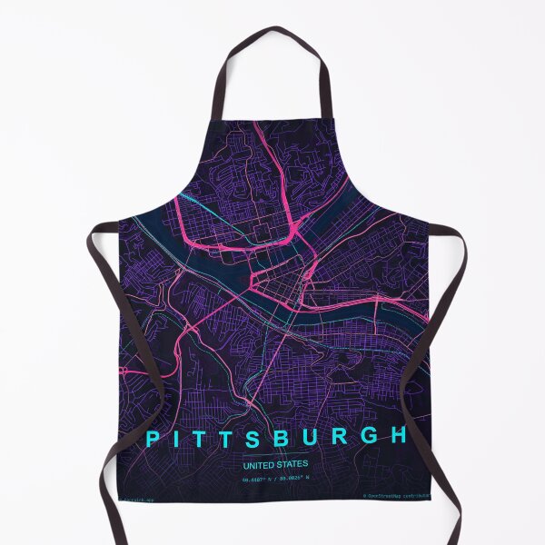 Item preview, Pittsburgh Neon Street Map Poster, Purple Blue Pennsylvania Wall Art designed and sold by LASTIQUE-dd.