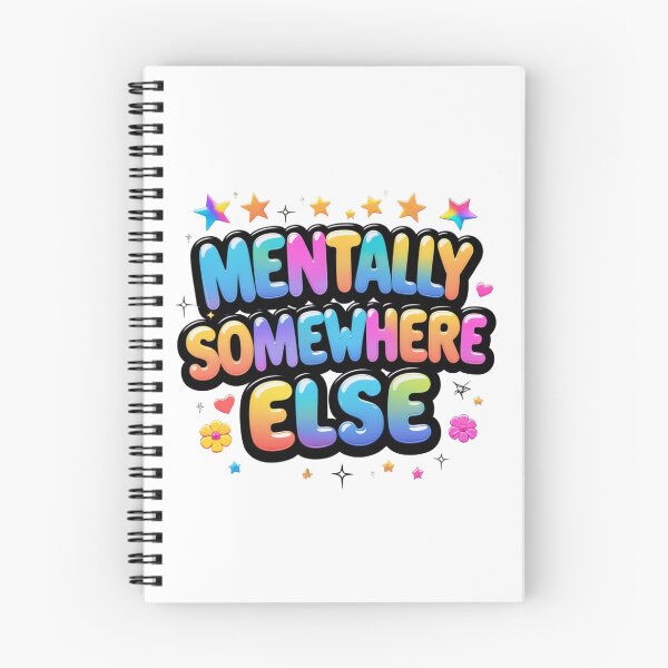 Item preview, Mentally Somewhere Else. Colorful Cute Mental Health Typography. Funny Introvert Aesthetic Quote Design designed and sold by Aarvya Fashion Club ( A.F.C ).