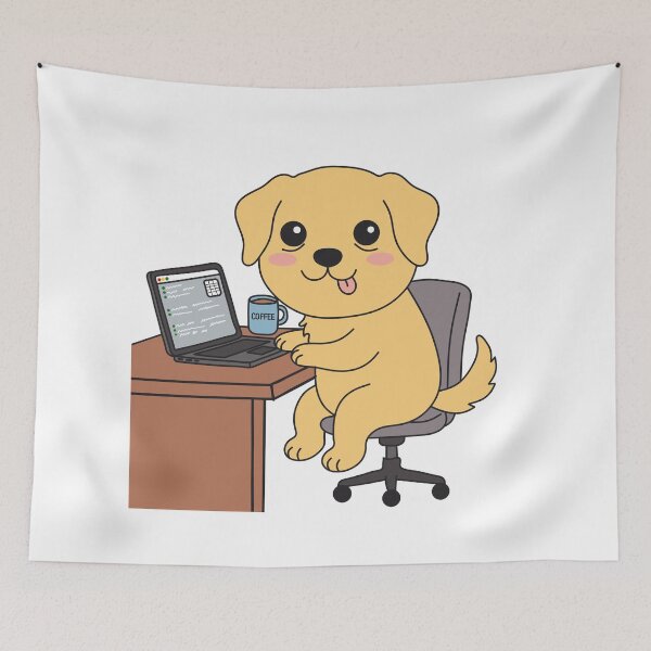 Item preview, Toby The Tired Working Dog - Emotional Support Dog Sticker designed and sold by Chonkibao.