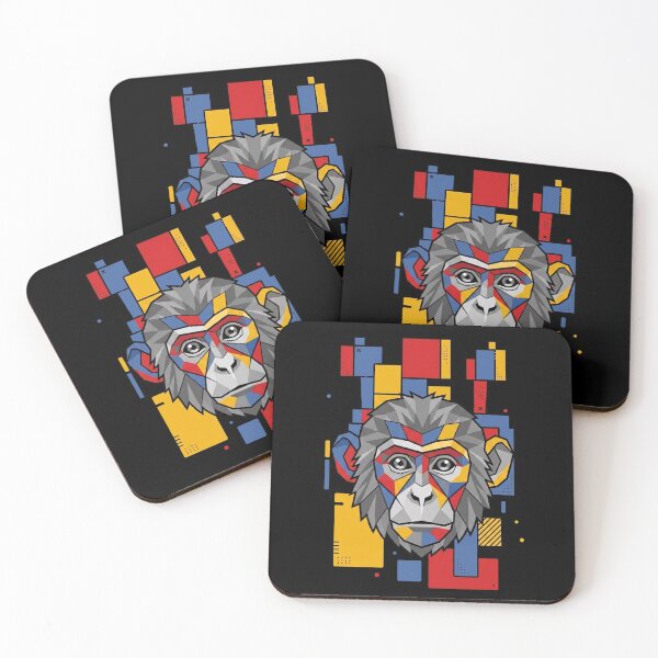 Item preview, Funny Monkey Colorful Blocks Geometric Art Boys Girls Kids designed and sold by FurryHavenPH.