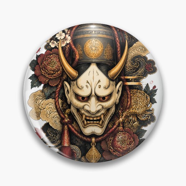Item preview, Hannya Mask Art – Japanese Demon Samurai Helmet Dark Tattoo Design designed and sold by kaxymax.
