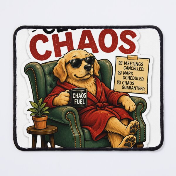 Item preview, CEO of Chaos Funny Dog Sticker designed and sold by Herodestroyer.
