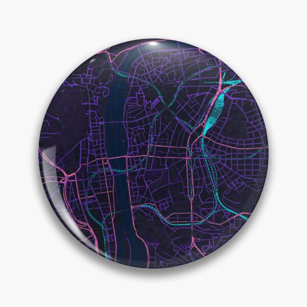 Item preview, Prague Neon Street Map Poster, Purple Blue Czech Republic Wall Art designed and sold by LASTIQUE-dd.