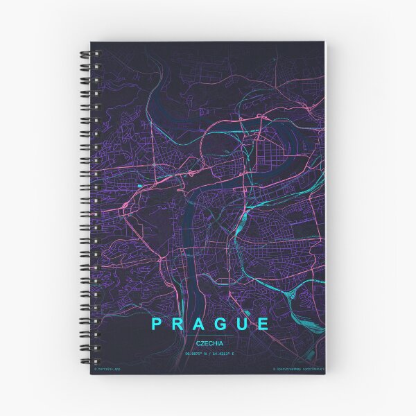 Item preview, Prague Neon Street Map Poster, Purple Blue Czech Republic Wall Art designed and sold by LASTIQUE-dd.
