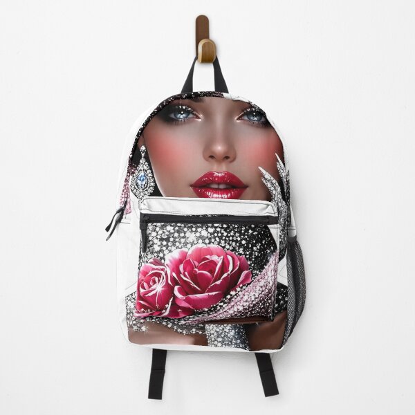 Item preview, Luxury Glamorous Woman Sticker | Sparkling Fashion Portrait with Floral Hat designed and sold by Arts121.