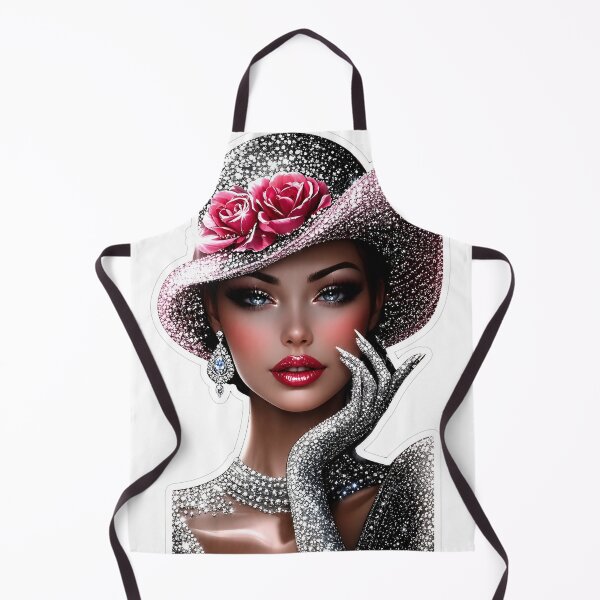 Item preview, Luxury Glamorous Woman Sticker | Sparkling Fashion Portrait with Floral Hat designed and sold by Arts121.