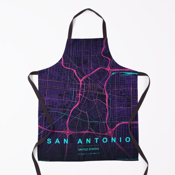 Item preview, San Antonio Neon Street Map Poster, Purple Blue Texas Wall Art designed and sold by LASTIQUE-dd.