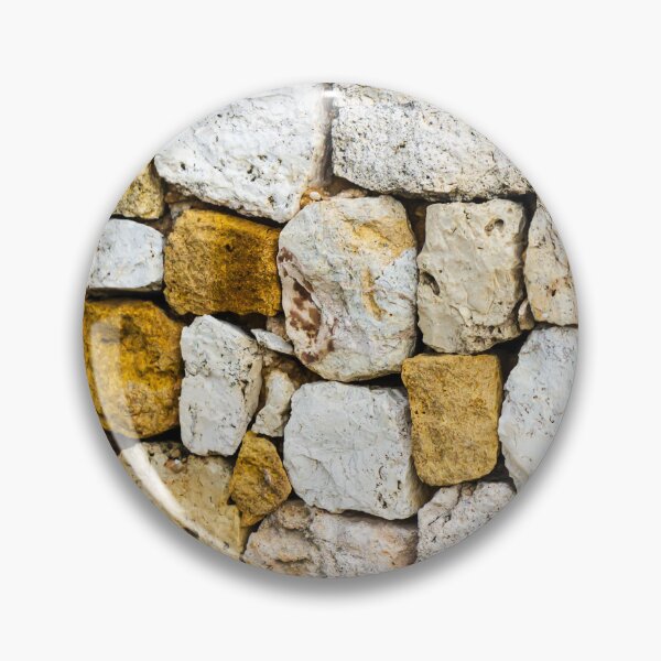 Item preview, Rustic Stacked Stone Wall of White and Yellow Limestone Blocks Texture Background designed and sold by Nmallia.