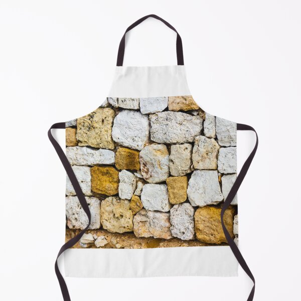Item preview, Rustic Stacked Stone Wall of White and Yellow Limestone Blocks Texture Background designed and sold by Nmallia.