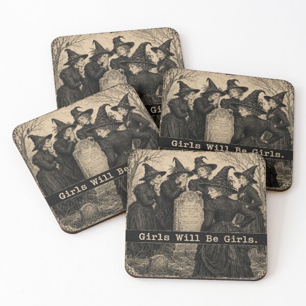 Item preview, Girls Will Be Girls Victorian Witch Shirt for Gothic Folklore Fans designed and sold by POD DYNASTY | Original Print On Demand T-Shirt Graphics.