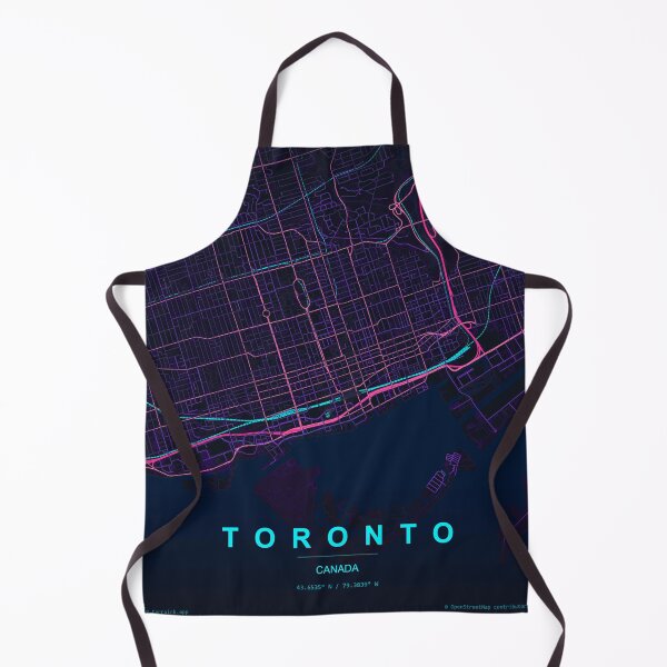 Item preview, Toronto Neon Street Map Poster, Purple Blue Canada Wall Art designed and sold by LASTIQUE-dd.
