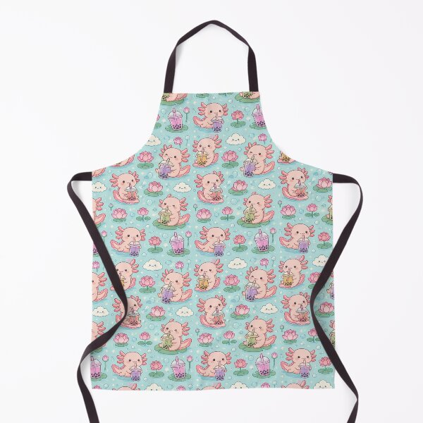 Item preview, Cute Axolotl Bubble Tea Kawaii Spring Pattern designed and sold by Soft Berry Studio.