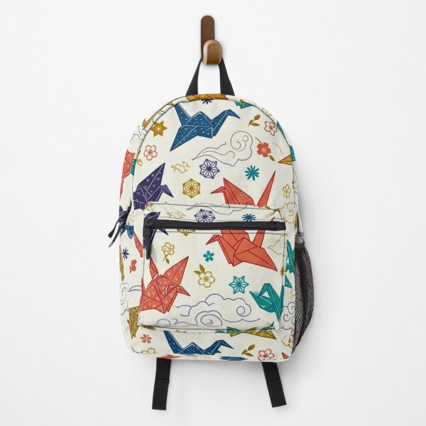 Item preview, Japanese Origami Cranes & Sakura Cream Seamless Pattern Art designed and sold by lavanya11.