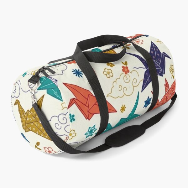 Item preview, Japanese Origami Cranes & Sakura Cream Seamless Pattern Art designed and sold by lavanya11.
