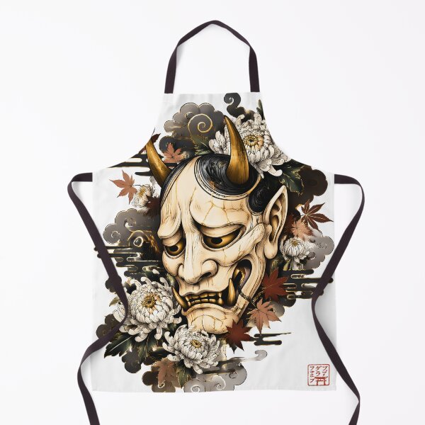 Item preview, Hannya Mask Art – Japanese Oni Demon Floral Tattoo Design designed and sold by kaxymax.