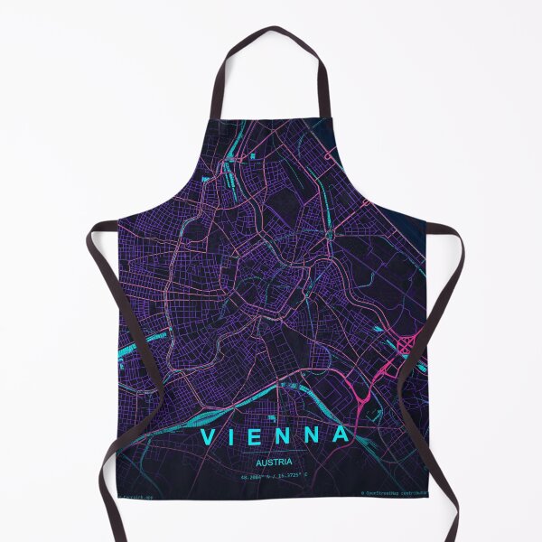 Item preview, Vienna Neon Street Map Poster, Purple Blue Austria Wall Art designed and sold by LASTIQUE-dd.