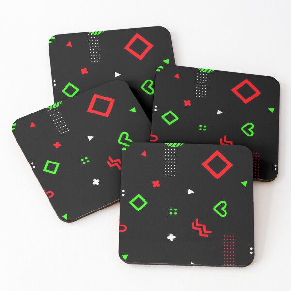 Item preview, Retro Memphis Geometric Pattern Red and Neon Green Art designed and sold by Jimakmo.