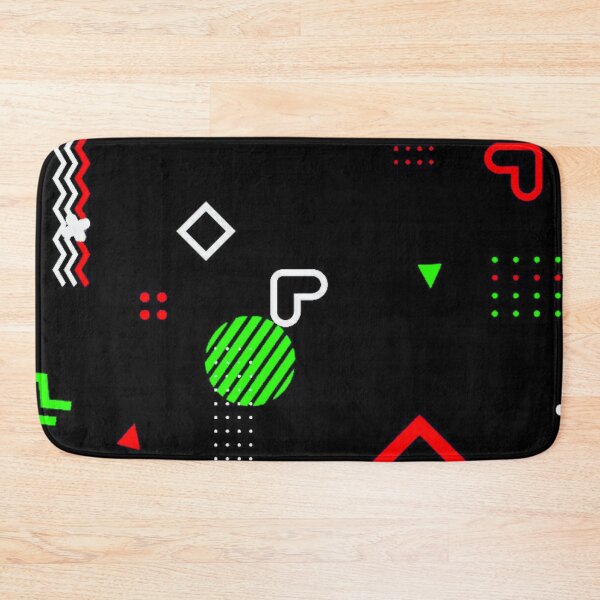 Item preview, Retro Memphis Geometric Pattern Red and Neon Green Art designed and sold by Jimakmo.