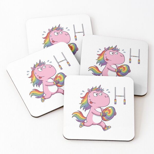 Item preview, Cute pink unicorn Rugby player Rainbow design, Sports Gift designed and sold by BobaTeeStore.