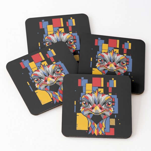 Item preview, Funny Ostrich Colorful Blocks Geometric Art Boys Girls Kids designed and sold by FurryHavenPH.