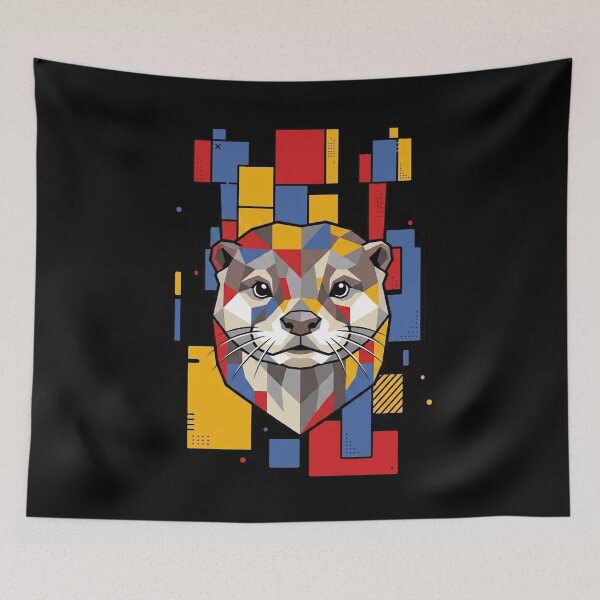 Item preview, Funny Otter Colorful Blocks Geometric Art Boys Girls Kids designed and sold by FurryHavenPH.