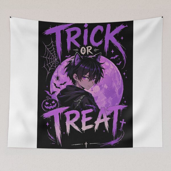 Item preview, Trick or Treat – Gothic Anime Boy Halloween designed and sold by Revyra Design .
