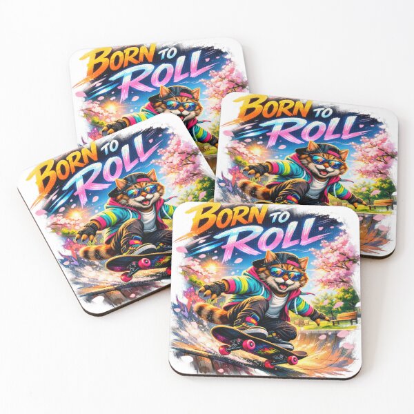 Item preview, Born to Roll – Cat Skater designed and sold by ANNART1602.