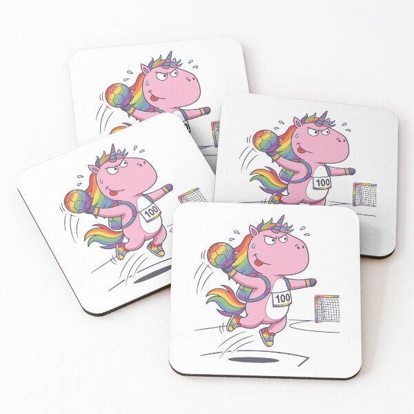 Item preview, Cute pink unicorn Handball player Rainbow design, Sports Gift designed and sold by BobaTeeStore.