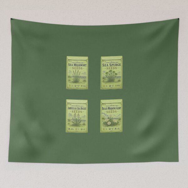 Item preview, Vintage Seed Packets PRINT ONLY NOT REAL- Coastal Wildflowers Series 013-016 - pastel lime color designed and sold by Beachy.