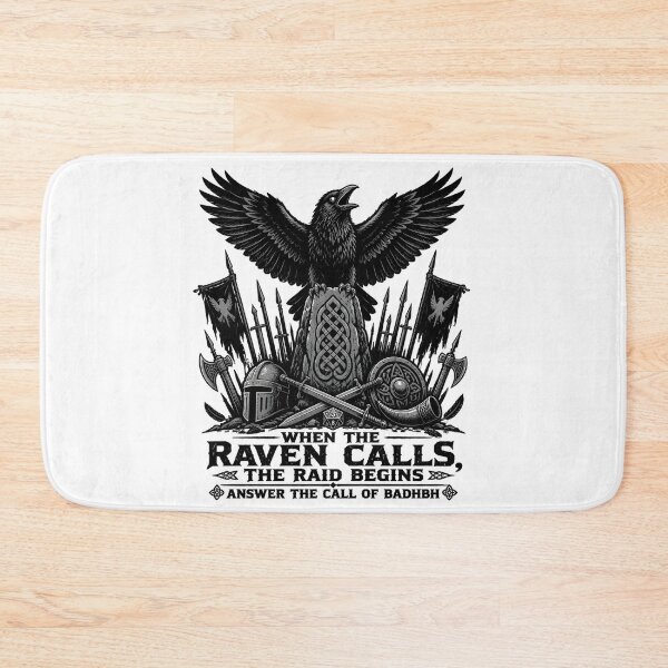 Item preview, When The Raven Calls The Raid Begins Dark Fantasy D20 designed and sold by BadhbhLoot.