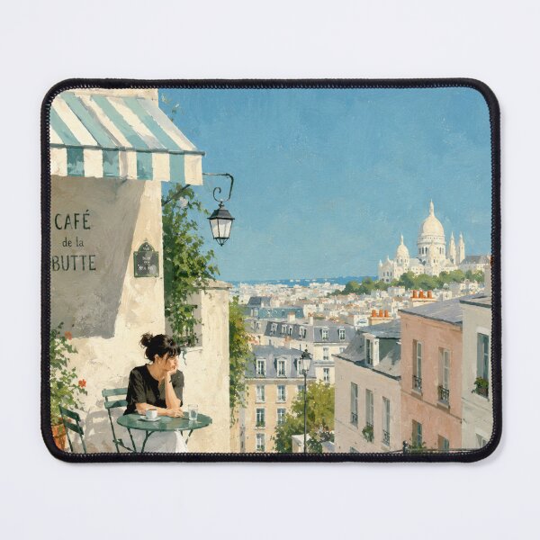 Item preview, Woman at Cafe de la Butte in Montmartre Impressionist Art designed and sold by CARRAANN.