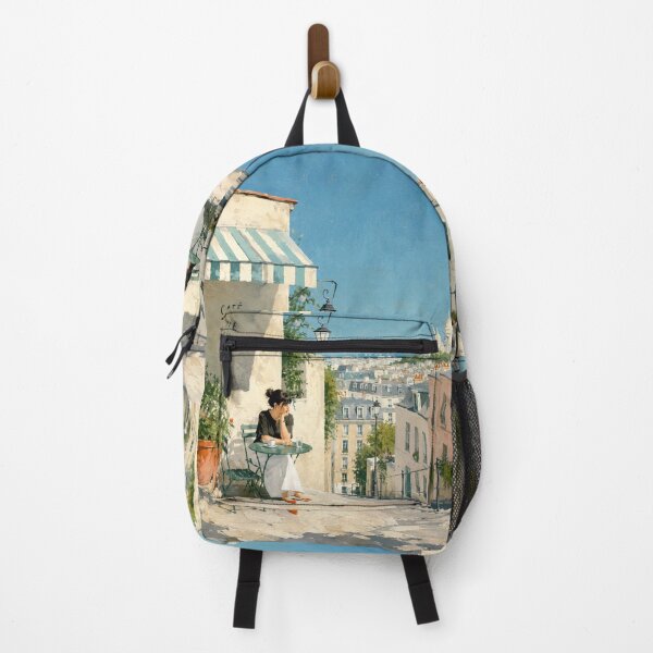 Item preview, Woman at Cafe de la Butte in Montmartre Impressionist Art designed and sold by CARRAANN.