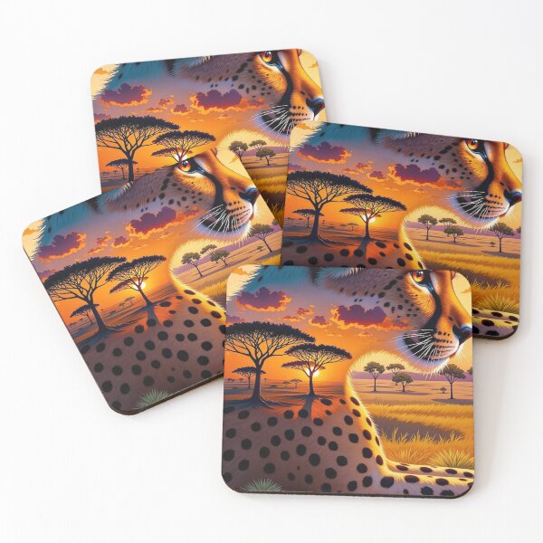 Item preview, Majestic Cheetah at African Sunset | Wildlife Safari Nature Illustration designed and sold by Arts121.