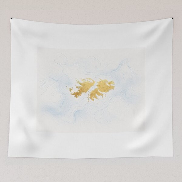 Item preview, Golden Cartography – Islas Malvinas | Abstract Art Inspired by Argentina designed and sold by Esencia Argentina.