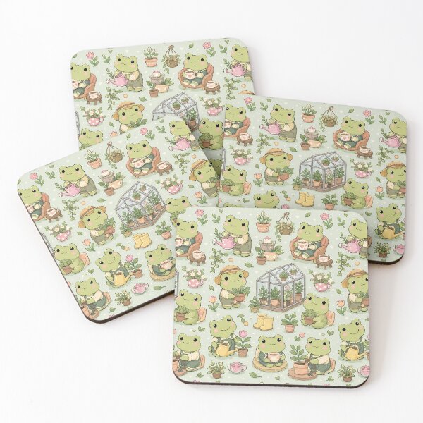 Item preview, Cute Frog Greenhouse Kawaii Cozy Pattern designed and sold by Soft Berry Studio.