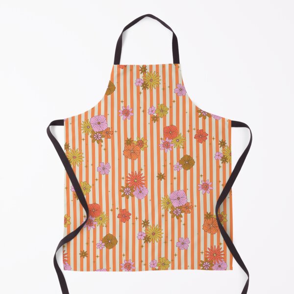 Item preview, Retro Groovy Floral Orange Stripe Pattern designed and sold by WonderAndWhim.