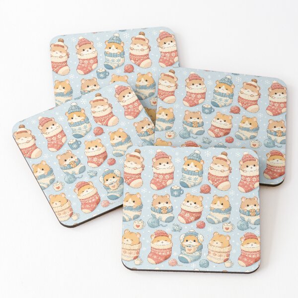 Item preview, Cute Hamster Winter Sock Kawaii Cozy Pattern designed and sold by Soft Berry Studio.