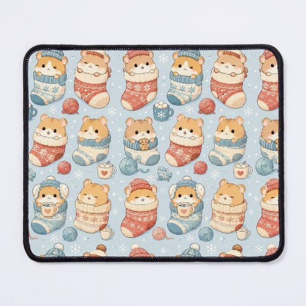 Item preview, Cute Hamster Winter Sock Kawaii Cozy Pattern designed and sold by Soft Berry Studio.