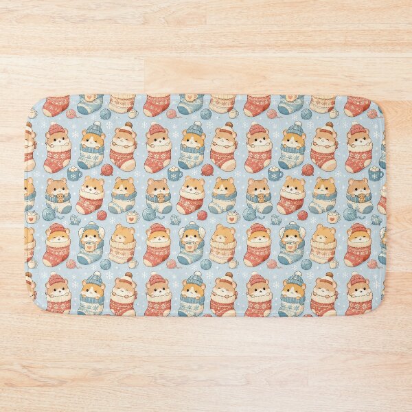 Item preview, Cute Hamster Winter Sock Kawaii Cozy Pattern designed and sold by Soft Berry Studio.
