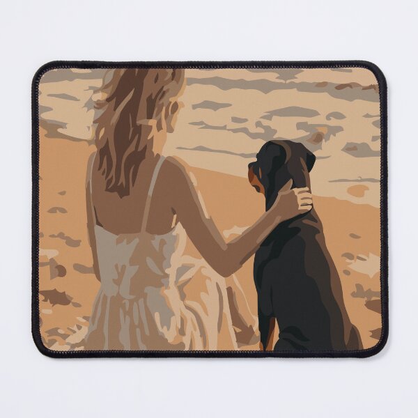 Item preview, Girl and Her Dog Watching the Ocean Waves – Watercolor Beach Painting designed and sold by FawnFeatherCo.