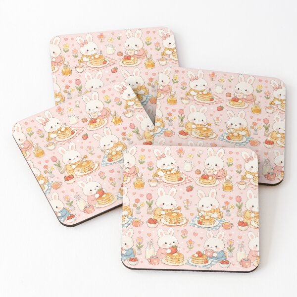 Item preview, Cute Bunny Pancake Morning Kawaii Cozy Pattern designed and sold by Soft Berry Studio.