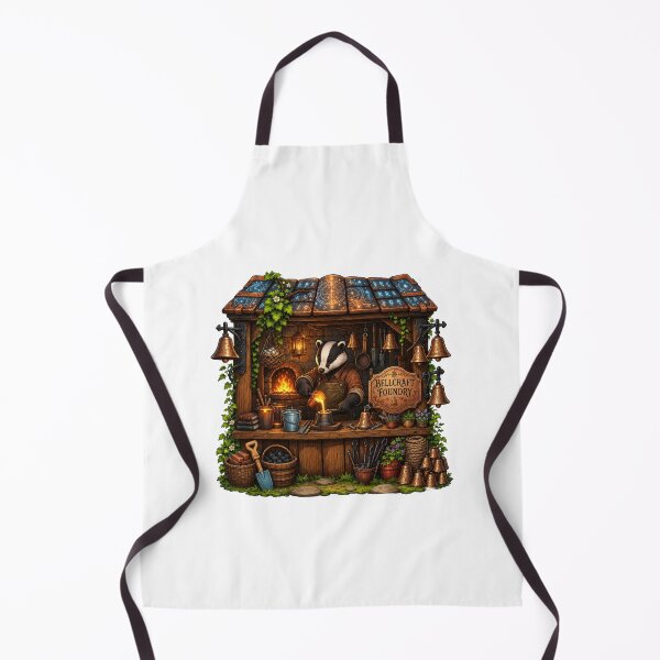 Item preview, Bellcraft Foundry | Enchanted Badger Bell Maker | Fantasy Metalworking Workshop | Woodland Blacksmith | Cottagecore Artisan designed and sold by MrDev.