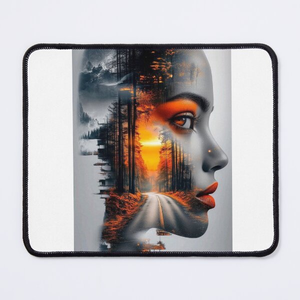 Item preview, Mystical Double Exposure Woman Portrait | Forest Road Sunset Fantasy Art designed and sold by Arts121.